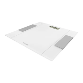 Sencor SBS 5051WH Balance Personne Intelligente avec Ecran LCD, IMC, BIA (Graisse Corporelle, Hydratation) et Mémoire pour 12 Utilisateurs - Verre Trempé 6 mm, 150 kg