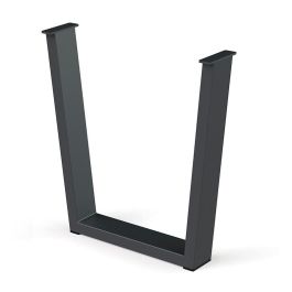 HERRAJES ALK Pata Metálica Veka H710 100x40 mm - Metal Negro / Blanco - 710 mm