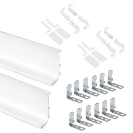Emuca Kit de 2 profils supérieurs Gola pour meubles de cuisine, longueur 2,35m, avec accessoires, Aluminium, peint blanc.