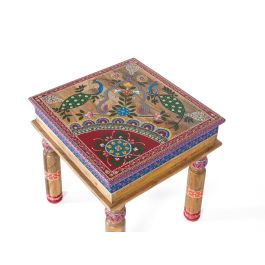 GINER Y COLOMER Table de Salon en Bois de Mango avec Détails Peints à la Main - Pinta2 - Multicolore