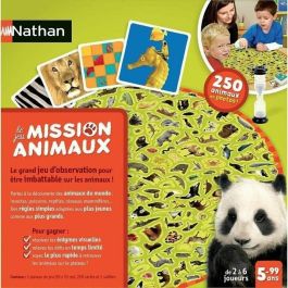 Nathan Mission Animals Jeu de société Jeu d'observation, de vitesse et de défis avec 250 animaux réels