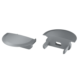 SELDE KIMERA Profilé Aluminium Anodisé Argent avec Diffuseur Opal et Bouchons 2,02m