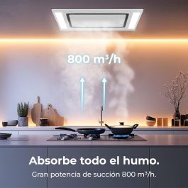 Hotte Conventionnelle Intégrable Cecotec Bolero Flux TIR 908000 Blanc Verre 90cm A++