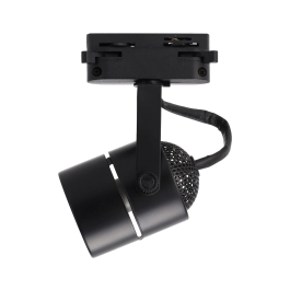 Spot de rail GU10 Monophasé Fini Noir Orientable pour Ampoule GU10