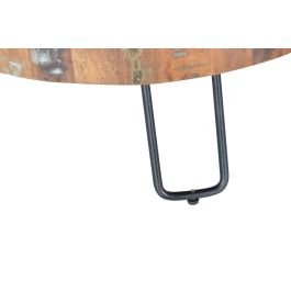 GINER Y COLOMER - Table basse en bois recyclé avec pieds en métal - Multicolore - Dimensions : 38 cm H x 70 cm diamètre - Meuble artisanal