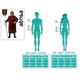 Costume Roi Medieval Rouge avec Cape pour Homme Adulte - Taille M-L - Disfraz Rey Medieval - Polyester 2023