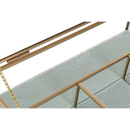 Boîte à bijoux DKD Home Decor Verre Métal Vert Gris clair (27 x 15 x 5,5 cm) (2 Unités)