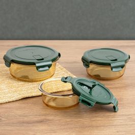 Recipiente Redondo Hermético Vidrio Infinity Bidasoa 18x7,6 cm, 97 cL