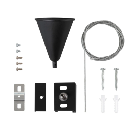 Suspension pour rail triphasé noir 1 mètre [HO-SUS-T-N]