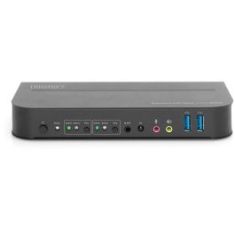 Digitus DS-12850 KVM-Switch 2 Ports, 4K@60Hz, 2x DP Entrée, 1x DP/HDMI Sortie, Commutateur KVM 4K Ultra HD