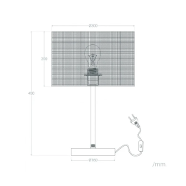 Lampe de Table Rotin Pakdasht SKD-T1011, Style Boho-Chic, Métal Blanc, Culot E27