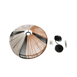 Lampe Suspendue Corde Krefeld SKD-P80037, Style Naturel et Frais, Douille E27