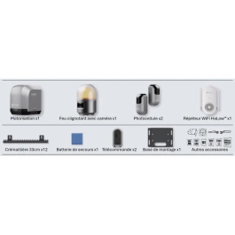 EZVIZ Kit Moteur de Portail Coulissant Connecté HG2 600 Pro - Motorisation jusqu'à 600 kg, Contrôle Smartphone, Sécurité Anti-Écrasement