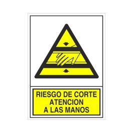 DUVER 396 Plast.295X210''R.Corte Manos'' Signalisation Risque de Coupe Attention aux Mains Plastique 295x210mm
