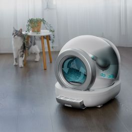 Bac à litière autonettoyant pour chats Cecotec Pumba 7000 CleanKitty Compact Connected Blanc Plastique