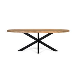 GINER Y COLOMER Table de Salle à Manger Ovale en Bois de Mango Massif et Métal Noir - Dimensions : 200 cm (Longueur), 71 cm (Hauteur) Precio: 959.988. SKU: B13NK66CYW
