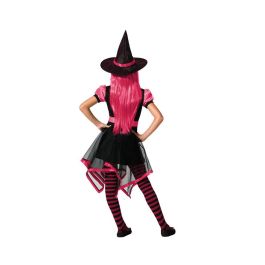 Déguisement de sorcière pour enfant fille 3-4 ans - Robe courte rose et noire avec chapeau pointu pour Halloween