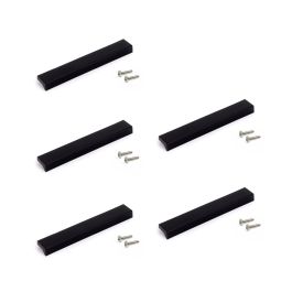 Emuca Lot de 5 poignées pour meubles Xirivella, L160mm, entraxe 128mm, Aluminium, Anodisé noir