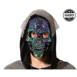 Masque squelette iridescent avec voile et finition métallique pour déguisement, Halloween ou spectacle Precio: 10.6899996. SKU: S1131252