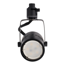 Spot de rail GU10 Monophasé Fini Noir Orientable pour Ampoule GU10