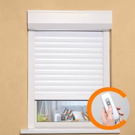 France Combi Persienne Roulante Aluminium 1.4 x 1 m Blanc Fonctionnement Radio Électrique