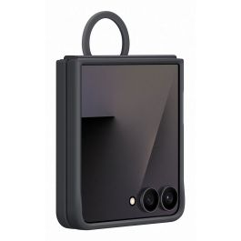 Samsung Galaxy Flip7 Housse Étui Silicone Noir avec Anneau Ring Case - Protection Résistant aux Traces de Doigts