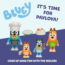 Bluey Pack de 4 Figuras La Familia en la Cocina BLU0630996189160