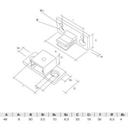 HERRAJES ALK Teku Herraje pour Union de Panneaux Macho + Hembra