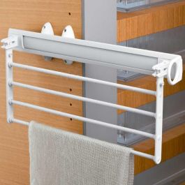 SERVETTO Portafalda, Portapantalones, Portacorbatas Extraíble Y Abatible Marron con 8 pinzas