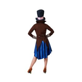 Disfraz Traje de Sombrerera Loca Marron Taille XL pour Femme Adulte - Costume Carnaval (Chapeau Haut-de-Forme, Nœud Papillon, Gilet, Veste, Jupe)