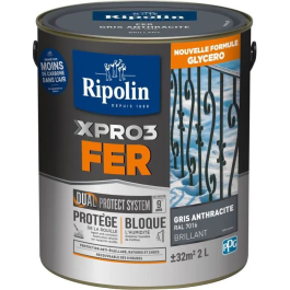 Ripolin Peinture XPRO3 FER 7016 2L, Gris Anthracite Brillant, Anticorrosion Dual Protect System, Haute Protection 9 Ans Precio: 75.672. SKU: B16RQHD5M8