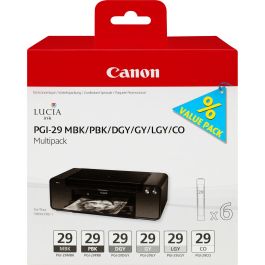 Canon PGI29 Multipack 6 cartouches d'encre Noir Gris Photo Noir Mat pour PIXMA PRO-1