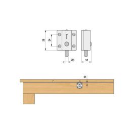 HERRAJES ALK Pasador-Pulsador Automático Gris para Mesa de Extensión