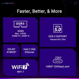 ASUS LGA1851 ROG STRIX B860-A GAMING WiFi Carte Mère ATX, Intel B860, DDR5, Wi-Fi 7, Bluetooth 5.4, Blanc