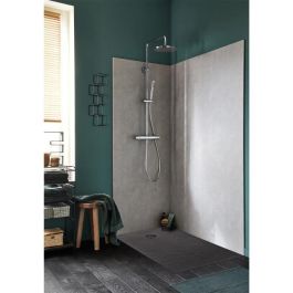 Receveur de douche extra-plat Jacob Delafon Ipso E62302-AGM 100x80x3,5 cm - Gris anthracite, texture pierre