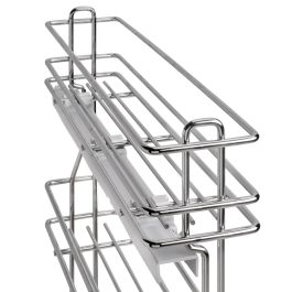 Emuca porte-bouteilles extractible SupraMax avec fermeture à amortie, gauche, 3 plateaux, module 150mm, Acier, Chromé