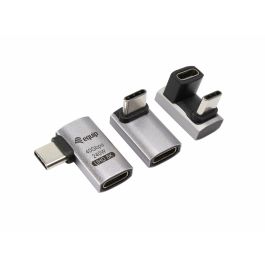 EQUIP Adaptateur USB 4.0 vers USB-C 40Gbps, 240W PD, Noir/Gris, Lot de 3