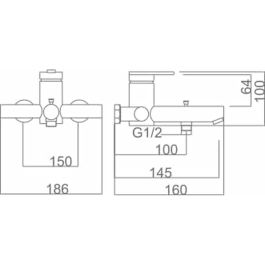 Colonne de douche Imex ROMA ORC BDR001-4ORC Acier inoxydable 150 cm 2 Positions