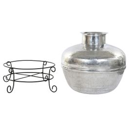 Vase Home ESPRIT Noir Argenté Aluminium Fer 75 x 75 x 90 cm