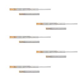 Emuca Lot de 5 jeux de coulisses de tiroirs, roulement à billes, hauteur 45mm, profondeur 450mm, sortie totale, fermeture amortie, Zingué