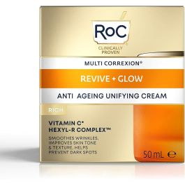 Roc REVIVE + GLOW Crème Unificatrice Éclaircissante Anti-rides Éclat 50 ml