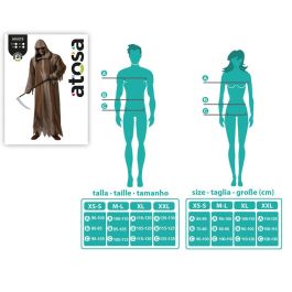 Déguisement Mago marron avec capuche et tunique longue pour adulte taille XXL - Déguisement de sorcier pour homme pour Halloween ou médiéval fantastique