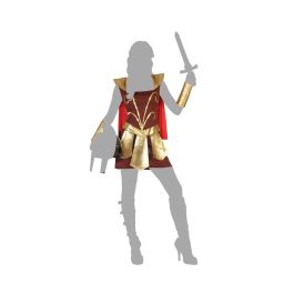 Déguisement Femme Adulte Gladiateur Romain Historique Marron - Costume 5 Pièces avec Cape et Ceinture - Taille XS-S