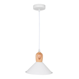Lampe Suspendue "Laura" Métal et Bois - SKD-P134-W - Design Moderne, Câble Réglable