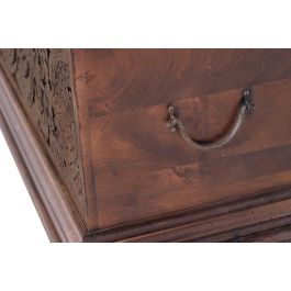 GINER Y COLOMER Buffet coffre en bois de manguier marron bicolore avec détails en fer vieilli - 116x45x40 cm - Artisanal