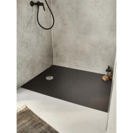 Receveur de douche extra-plat Jacob Delafon Ipso E62300-AGM 80x80x3 cm - Gris anthracite, texture pierre