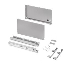 Emuca Tiroir extérieur Vertex avec réglages 3D hauteur 242mm, 60kg, profondeur 450mm, acier, Peint aluminium