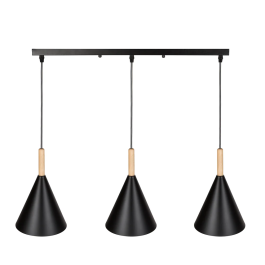 Lampe Suspendue Métal et Bois "Madeleine" SKD-P130-3-B