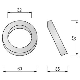HERRAJES ALK Tirette Zamak Finition Nickel Brossé