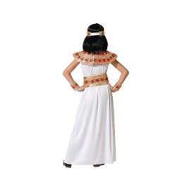 Déguisement de Pharaonne - Blanc et Doré - Pour Fille 5-6 Ans - Kit Complet avec Diadème, Robe, Collier, Bracelets et Ceinture - Polyester